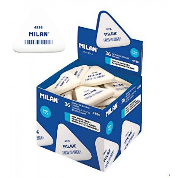 Гумка ластик для стирання олівця трикутний TM MILAN 5*4,4*0,7см, CNM4836B