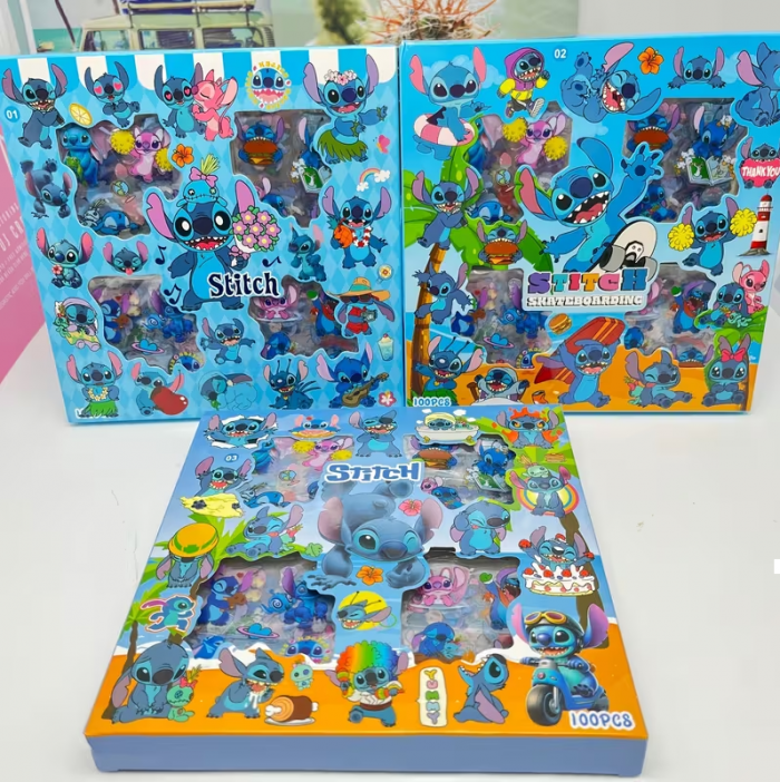 Наліпка герой мультфільма Стіч (Stitch) набір 100 шт, ціна за набір (3812)