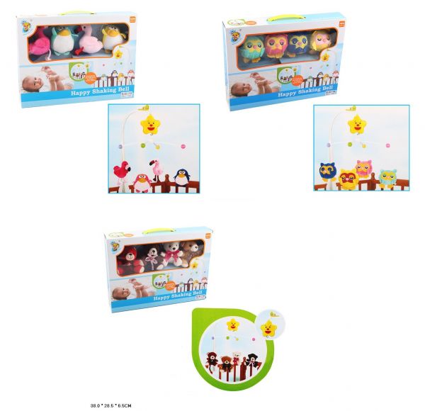 Дитяча іграшка на ліжечко кроватку мобіль карусель D144/145/146 музична підвіски м'яконабивні іграшк