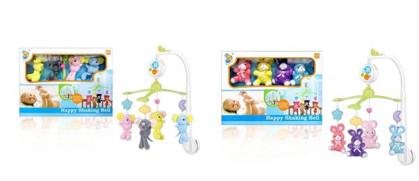 Дитяча іграшка на ліжечко кроватку мобіль карусель D153/152 музична підвіски м'яконабивні іграшки