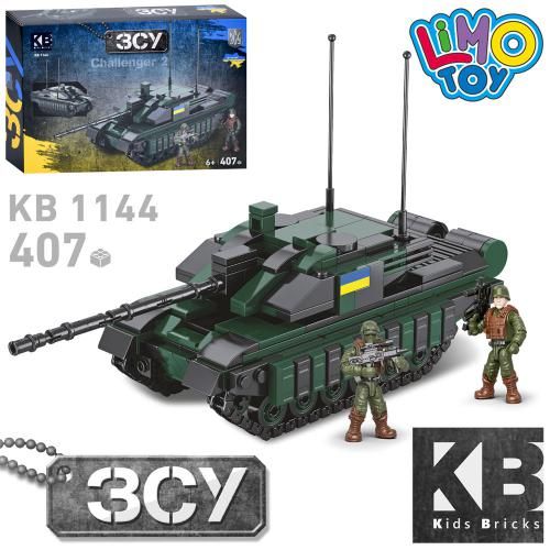 Дитяча іграшка конструктор танк Challenger 2, 407 деталей, фігурка 2 шт (серія армія, військова техніка) KB 1144, в коробці 32-22-6 см