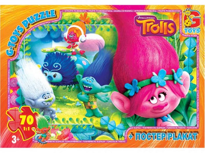 Дитяча гра пазли із серії Тролі 70 елементів TR0078 ТМ G-Toys