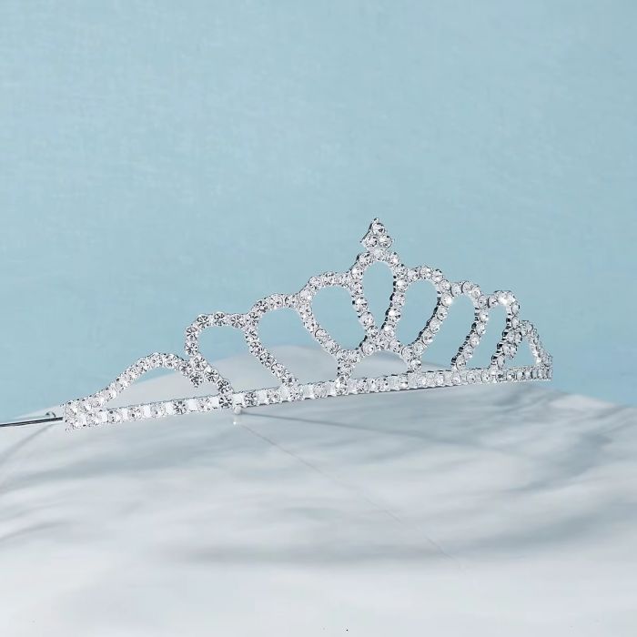 Діадема (тіара) корона A-31 колір срібро (silver), матеріал метал 63999 tiara