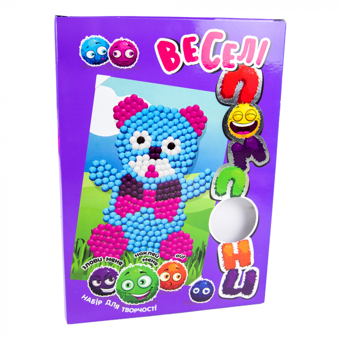 Набір для творчості 30997 "Веселі помпони - ведмедик" (укр.) в кор-ці 30см-21,7см-1,4см