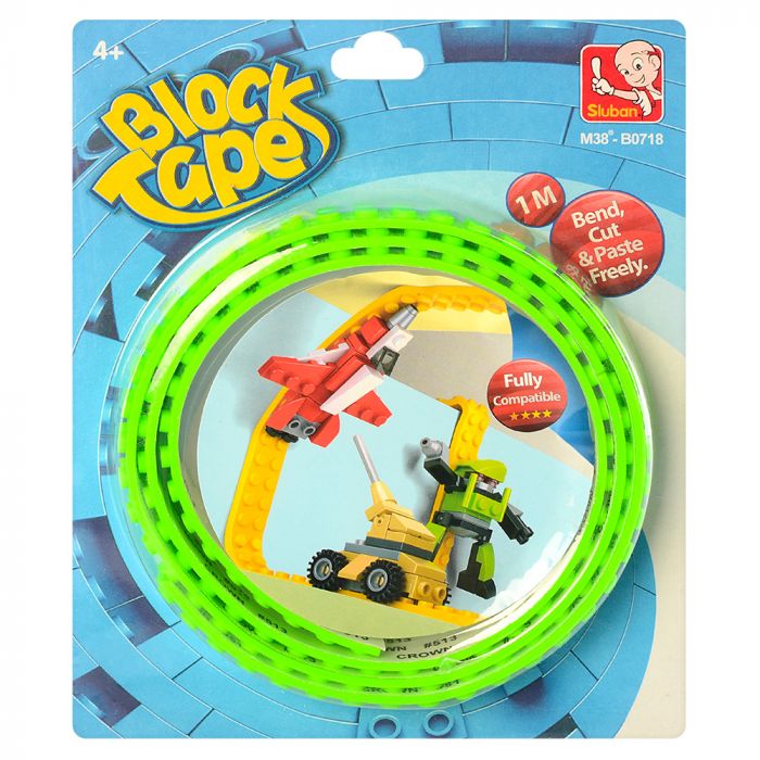 Стрічка 1м основа для конструктора SLUBAN M38-B0718 клеїться 4 кольори блістер 14-18-2 см