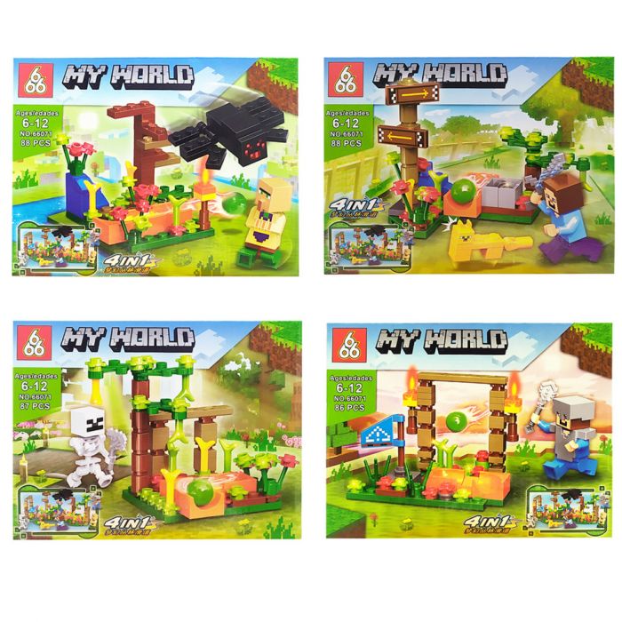 Дитяча іграшка конструктор для складання кімнати з гри Майнкрафт Minecraft 86-88 деталей (4365) 4 види, ціна за 1 шт