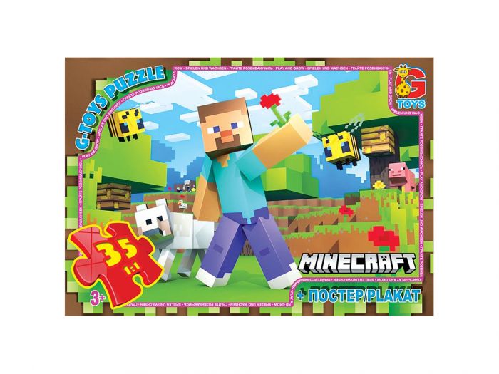 Дитяча гра пазли із серії  Minecraft (Майнкрафт) 35 елементів MC794 ТМ G-Toys