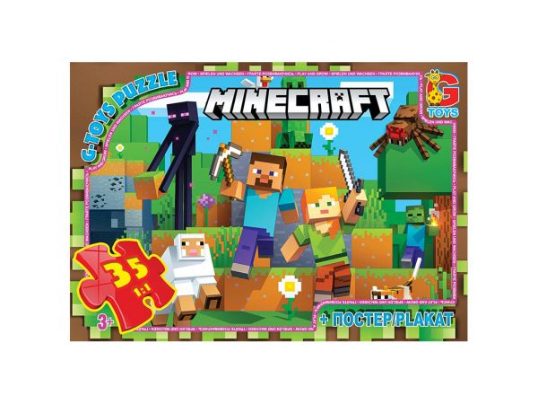 Дитяча гра пазли із серії  Minecraft (Майнкрафт) 35 елементів MC796 ТМ G-Toys