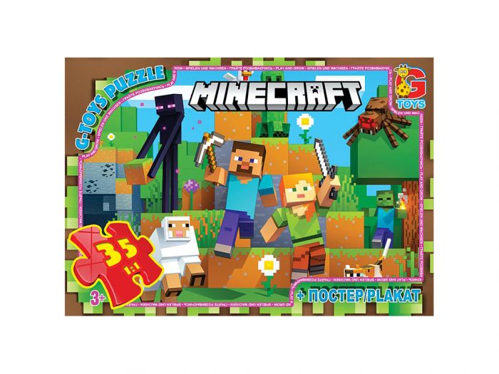 Дитяча гра пазли із серії  Minecraft (Майнкрафт) 35 елементів MC796 ТМ G-Toys