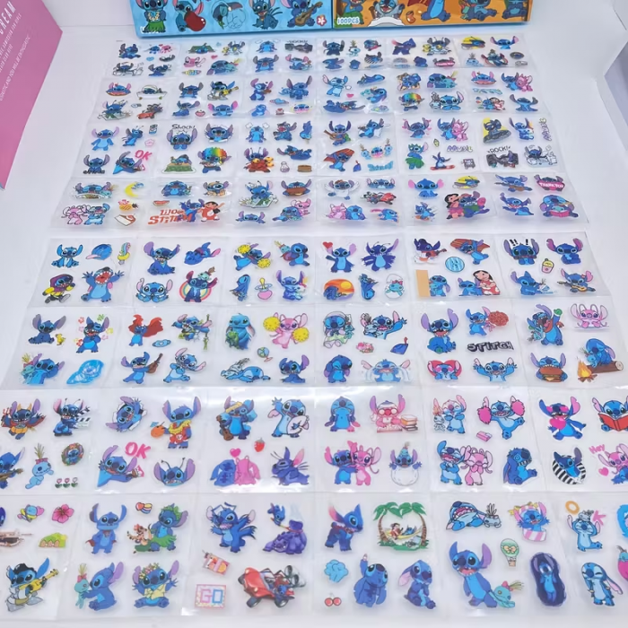 Наліпка герой мультфільма Стіч (Stitch) набір 100 шт, ціна за набір (3812)