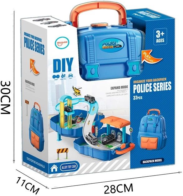 Дитяча іграшка поліцейська дільниця парковка Police (гараж, паркінг)  678-611A Youjiaxin у валізі