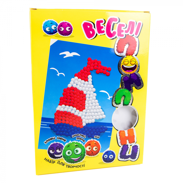 Набір для творчості 30995 "Веселі помпони - кораблик" (укр.) в кор-ці 30см-21,7см-1,4см