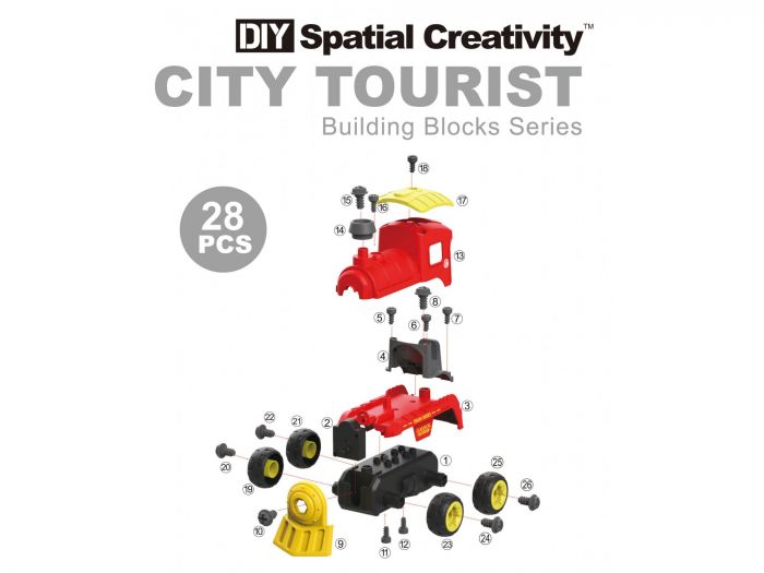 Дитяча іграшка машинка - конструктор з інструментами потяг LM8073-SZ-1 DIY Spatial Creativity ™