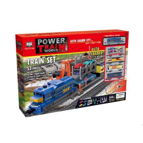 Дитяча іграшкак залізниця 549 см з автонавантажувачем Power Train World BSQ® 2084