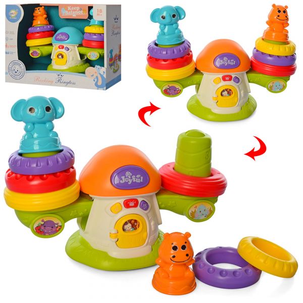 Дитяча музична іграшка балансир - пірамідка зі світлом і звуком Chimstar Toys QF366-043 (відео в описі)