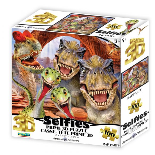 Дитяча гра пазли - 3D динозаври селфі 13668 на 100 деталей