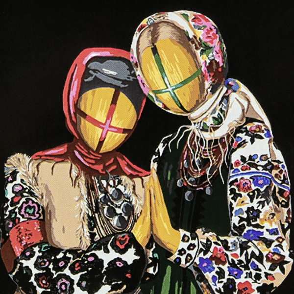 Живопис розпис картина за номерами Разом Strateg на чорному фоні розміром 40х40 см (AV4040-90)