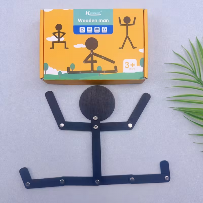 Дитяча іграшка головоломка антистрес гра пазл дерев'ний чоловічок (4584), відео в описі 