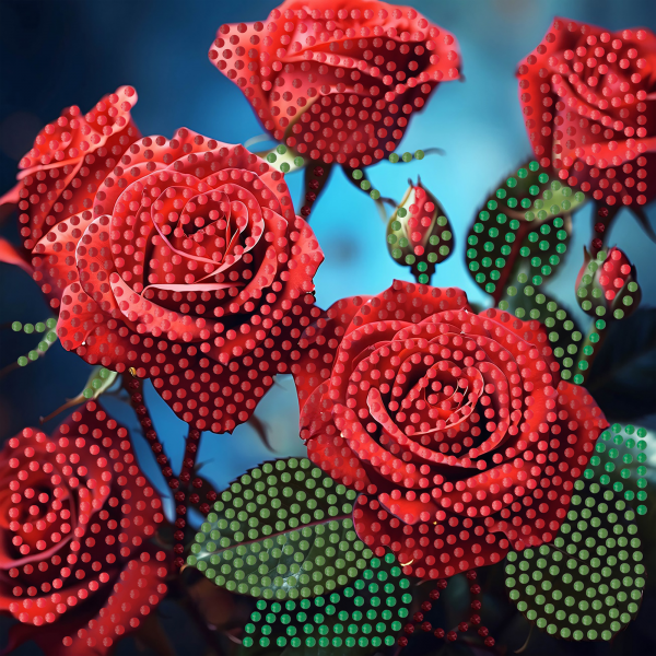 Набір для творчості алмазна картина Червоні троянди Strateg розміром 18х18 см (ZAV1818-24)