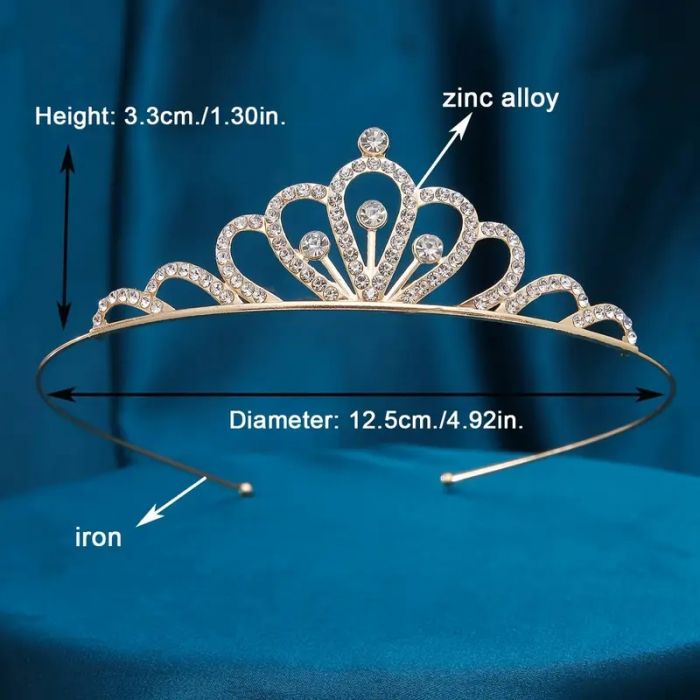 Діадема (тіара) корона колір золото (gold), матеріал корпусу метал (tiara) HG-114-J