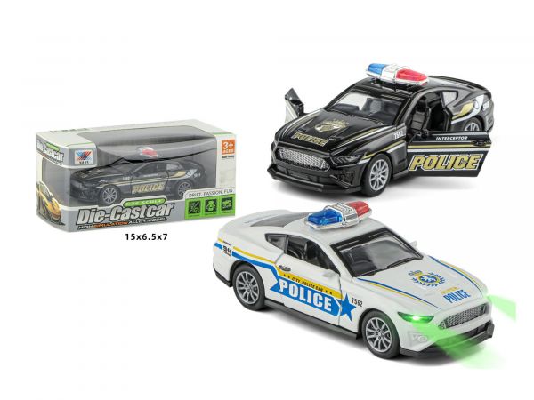 Дитяча іграшка машинка K175B9 XU YE® 1:32 металева інерційна поліція світло звук відео в описі 