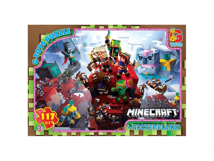 Дитяча гра пазли із серії  Minecraft (Майнкрафт) 117 елементів MC805 ТМ G-Toys
