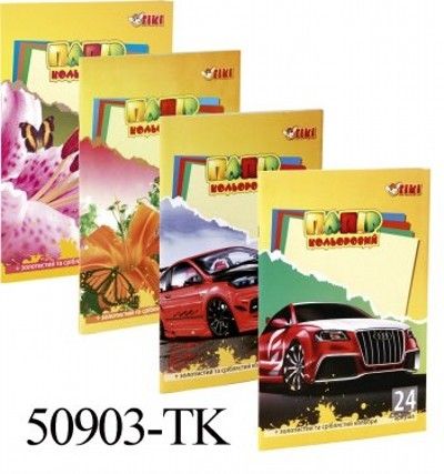 Папір кольоровий А4 24арк 12кол ТІКІ 50903-TK