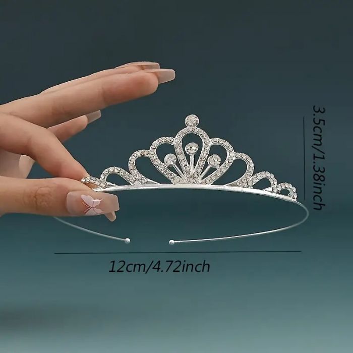Діадема (тіара) корона A-32 колір срібро (silver), матеріал метал 164002 tiara