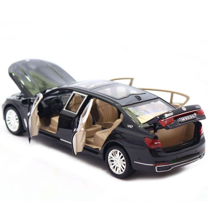 Дитяча іграшка автомобіль BMW 760LI чорний колір (відео в описі) 7695 (7965) АВТОПРОМ, відчиняються двері, світло та звук