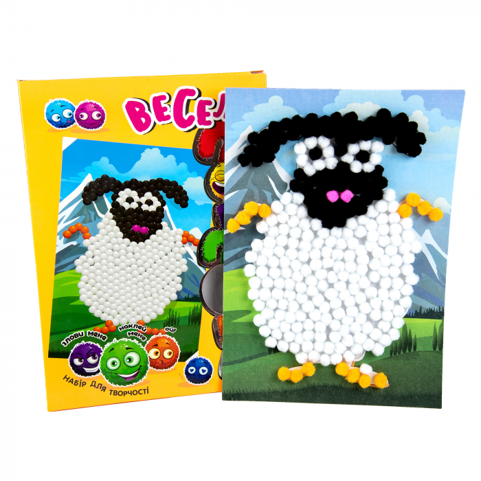 Набір для творчості 30994 "Веселі помпони - овечка" (укр.) в кор-ці 30см-21,7см-1,4см