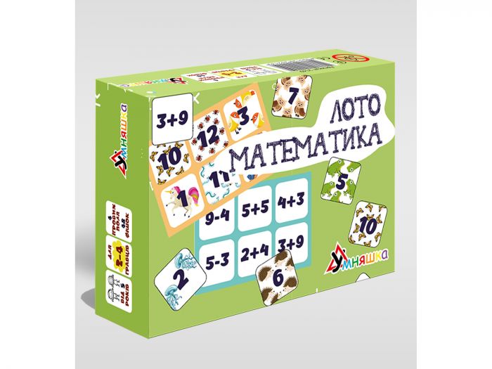 Розвиваюча настільна гра Лото математика 2149 ТМ Умняшка