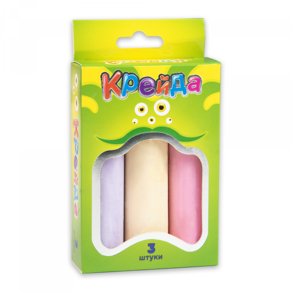 Крейда Велика кругла - 3 штуки Strateg різнокольорова (50100)