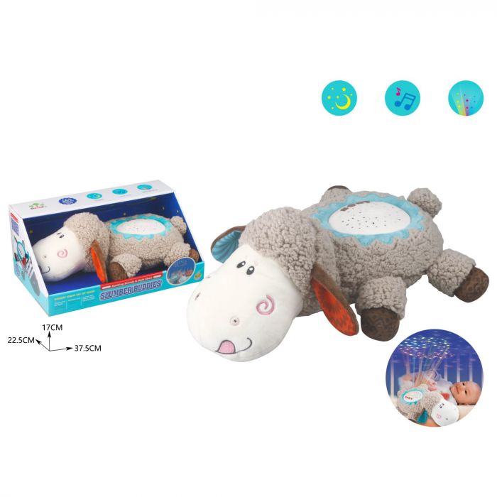 М'яка іграшка баранчик SL88013 зі світлом звуком і проектором