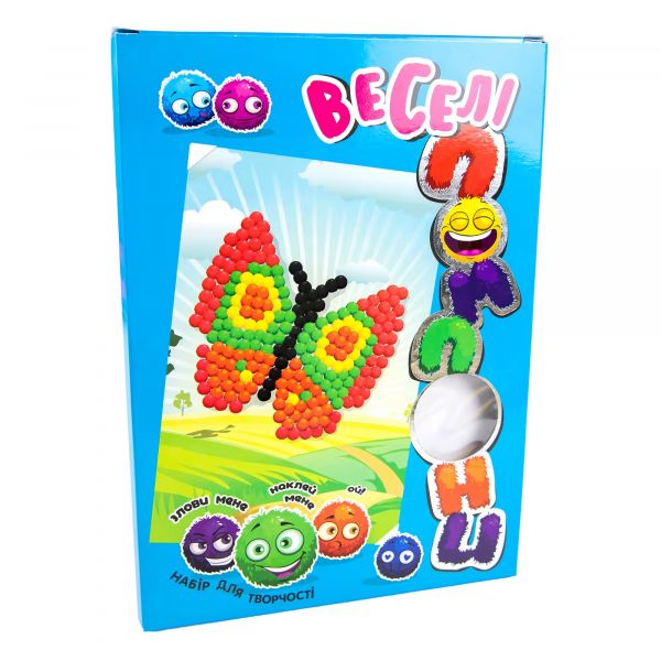 Дитяча іграшка набір для творчості 30991 аплікація веселі помпони метелик