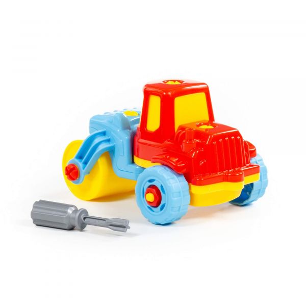 Дитяча іграшка конструктор трактор дорожній каток з інструментами (18 елементів) (в пакеті) 77776