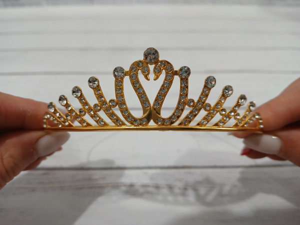 Діадема (тіара) корона колір золото (gold), матеріал метал (4673), відео в описі 