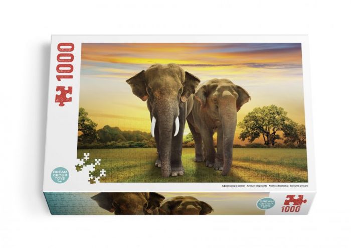Гра пазл 1000 елементів TRFL_SAF-2 DGT - PUZZLE Африканські слони