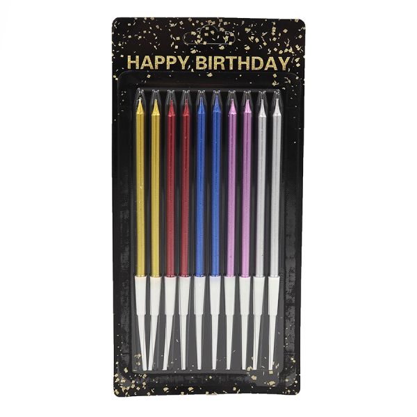 Свічки (свічка) для торта набір 10 шт Happy birthday блістер 9329