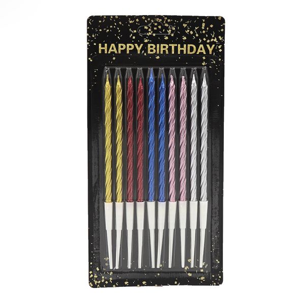 Свічки (свічка) для торта набір 10 шт Happy birthday блістер 9328