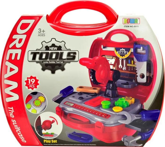 Дитяча іграшка пластикові інструменти, набір 19 шт у валізі, 8011 BOWA