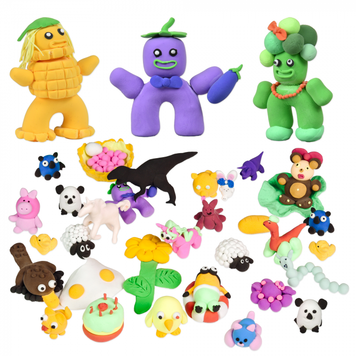 Пластилін супер легкий повітряний 24 кольора по 6 грам U'DO Clay (41063) набір для дитячої творчісті ( відео в описі)