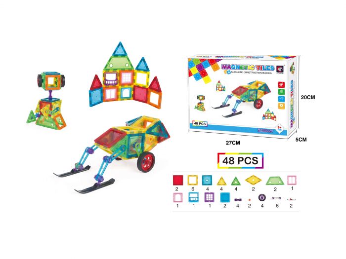 Дитяча іграшка конструктор магнітний , 48 деталей , 9914 XINBIDa