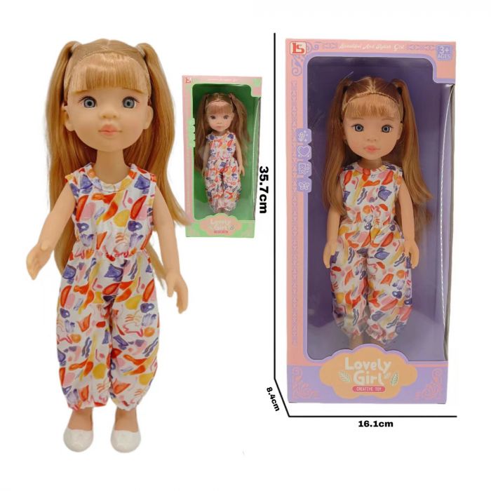 Дитяча іграшка лялька пупс в комбінезоні, розмір 33см LS1350-5 LS