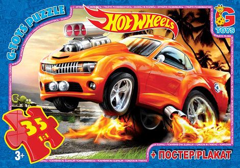 Пазли для дітей ТМ G-Toys із серії Hot Wheels 35 елементівFW701