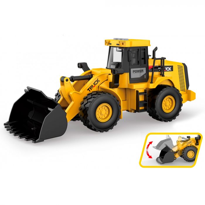 Дитяча іграшка трактор бульдозер з ковшем WY420A tractor toy (будівельна техніка) світлові та звукові ефекти, фрикційний механізм (відео в описі)