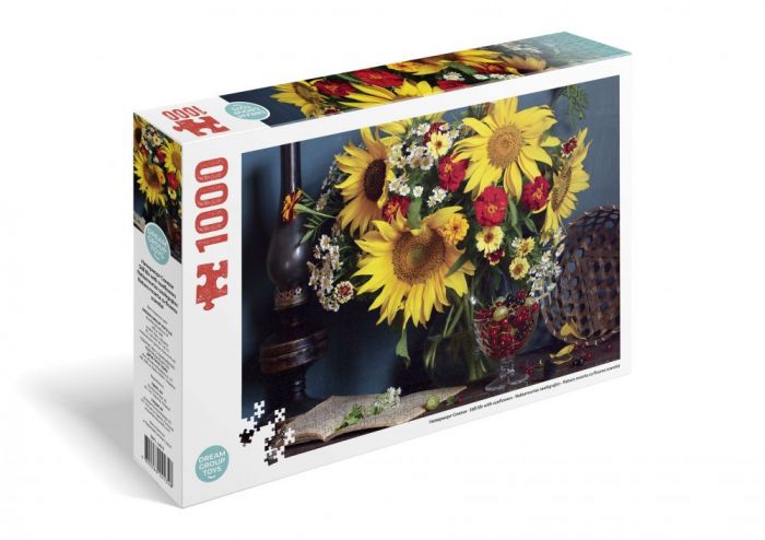 Гра пазл 1000 елементів TRFL_UA-3 DGT - PUZZLE Натюрморт Соняхи