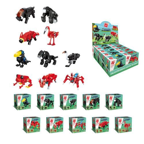 Дитяча іграшка конструктор Qman 2103 тварина комаха птах від 27 детатей 10 видів