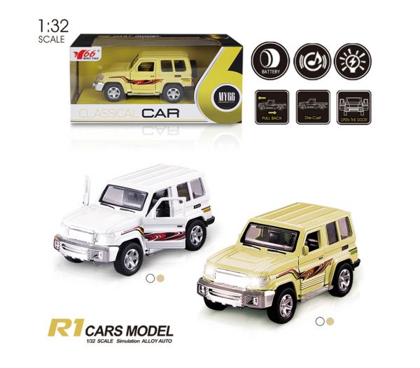 Дитяча іграшка металева інерційна машинка джип 1:32 , MY66-D1212 , MING YUAN ®, відео в описі 