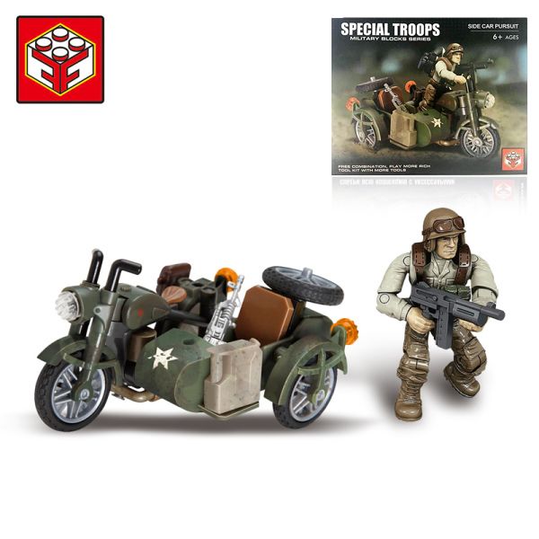Дитяча іграшка набір конструктор військовий з мотоциклом 76 дет XJ-985X-BLOCK армія