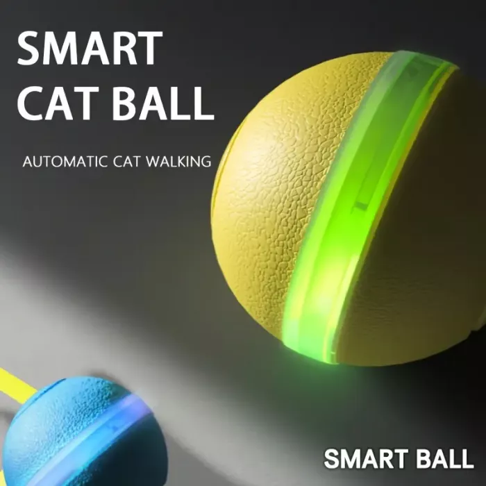 Іграшка для кота (кішки, кошеня) інтерактивний електричний м'яч, (жовтий колір) 3752